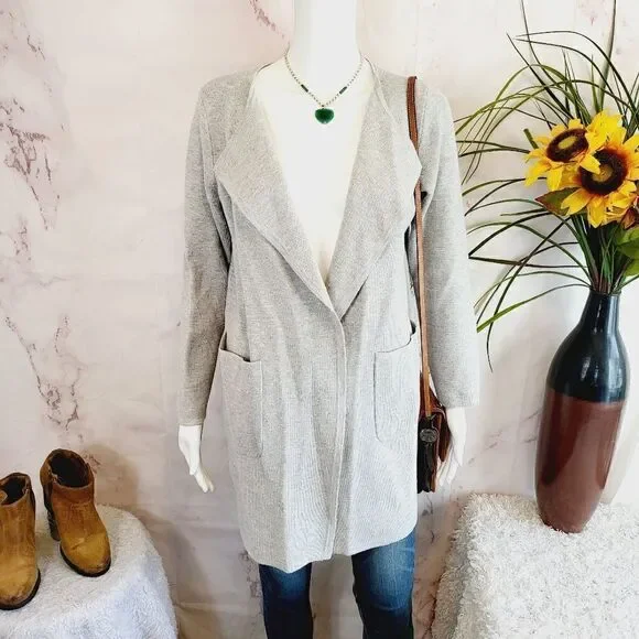 J. Crew soft knit merino wool cotton blend sweater coat