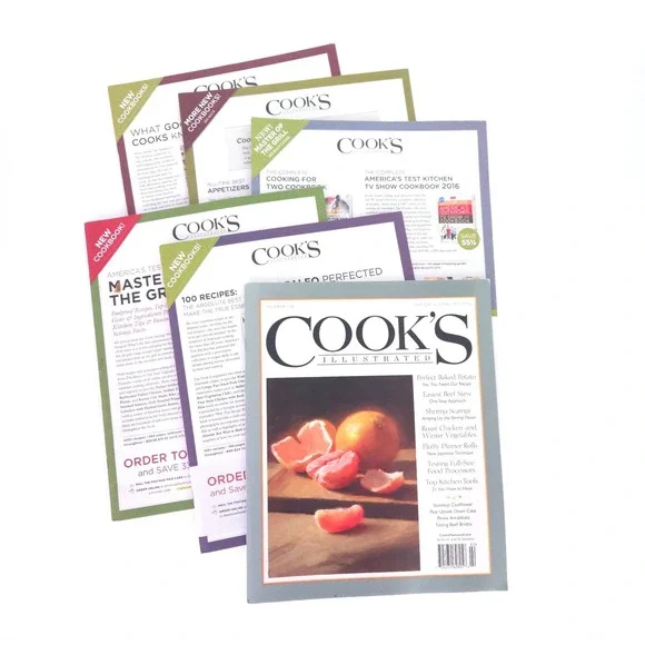 2016 Cook's Illustrated Cooking Magazine Back‎ Issues Lot of 6 Complete Year