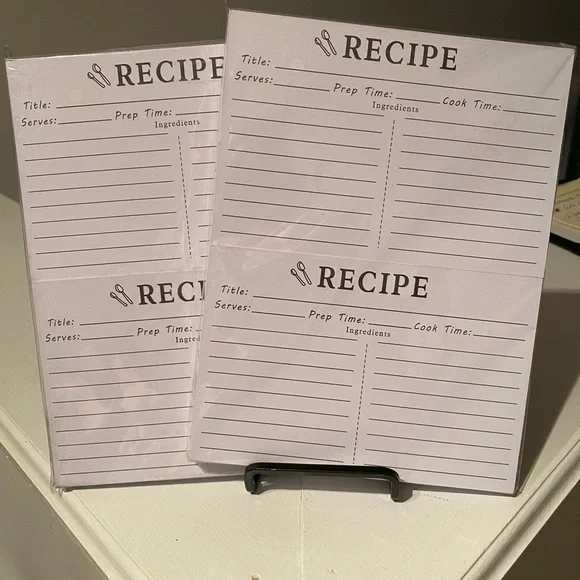 Recipe Card Set - White 2 sets per pack .