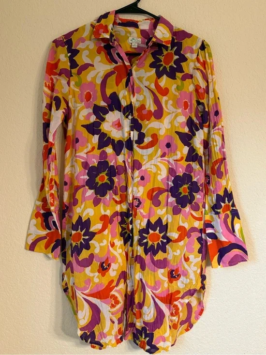 J. Crew Original Beachwear (1990s-2000s) Floral Cover-Up