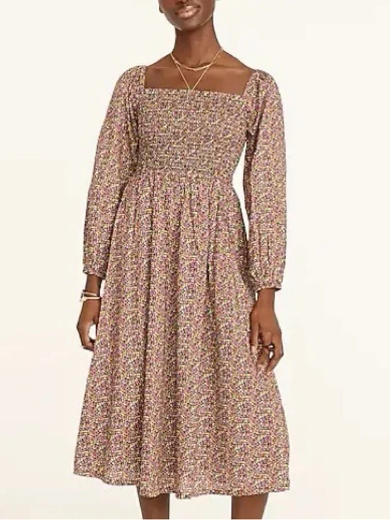 J.Crew Liberty London Small Daydream Smocked Busy Izzy Floral Midi Dress