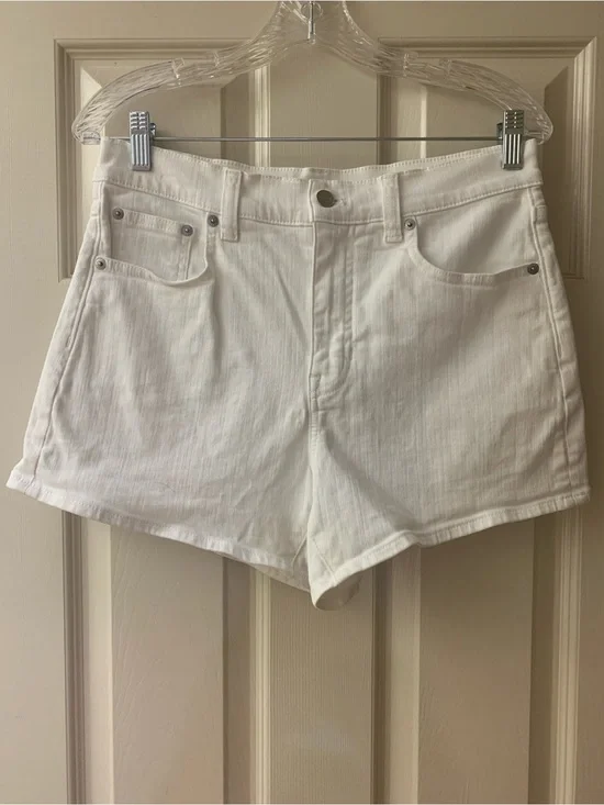 J. Crew White High-Rise Denim Shorts