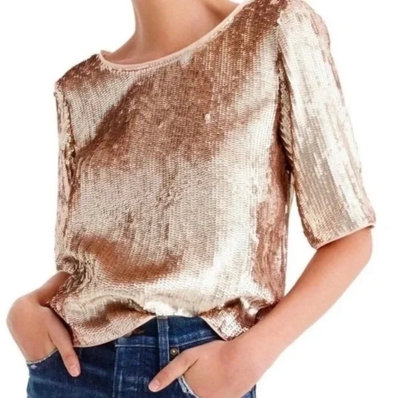 J. Crew‎ Bianca Sequin Tie-Back Top