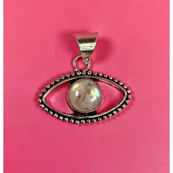 ✨👁️ Rainbow Moonstone‎ Evil Eye Pendant 👁️✨
