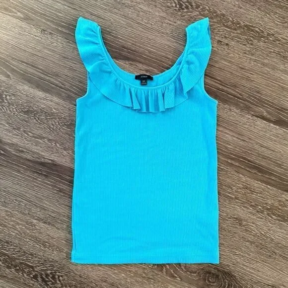 J. Crew Women's Ruffle Ribbed Knit Tank