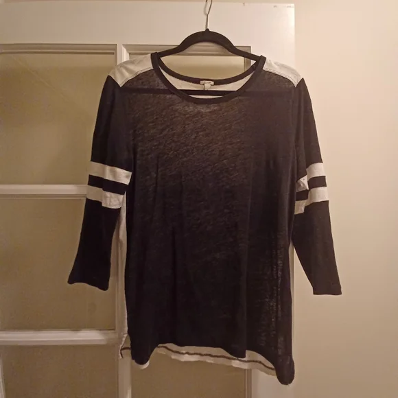 J. Crew women's shirt Top Linen Casual S M Black