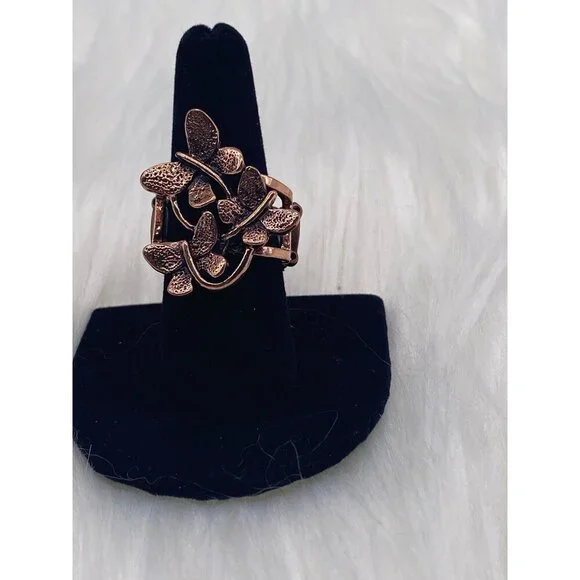 Paparazzi‎ Jewelry Full Of Flutter Copper Ring Stretch Band Butterfly For Women