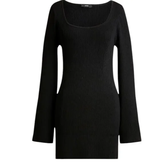 J Crew black knit sweater dress new with tags XL