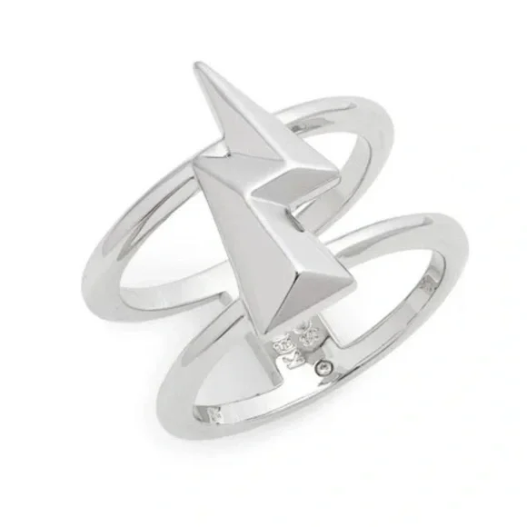 KENDRA SCOTT Lightning Bolt Double Row Ring - Sz 7