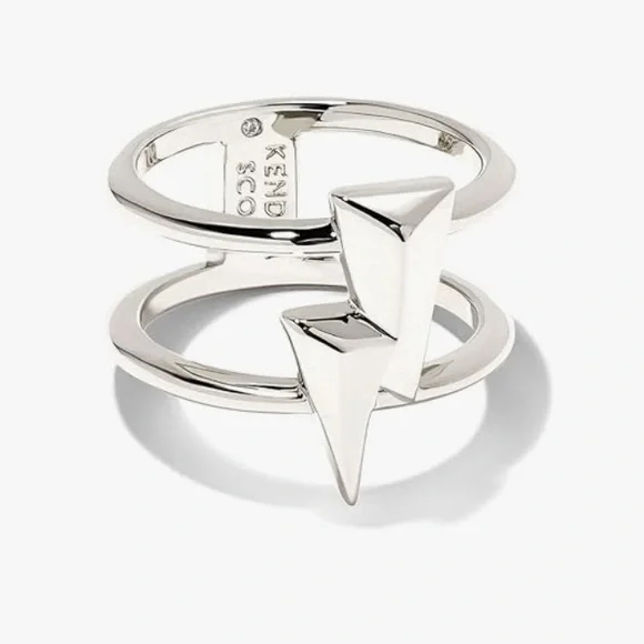 KENDRA SCOTT Lightning Bolt Double Row Ring - Sz 6
