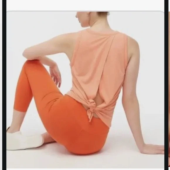 J.Crew Orange Cropped Leggings Women’s S High Rise Stretch Athleisure Activewear