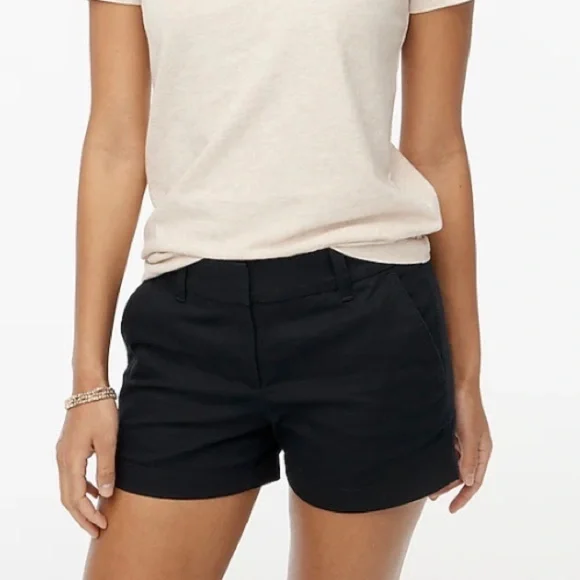 J.Crew Black Broken In Chino Shorts Women’s Size 2 Casual Summer