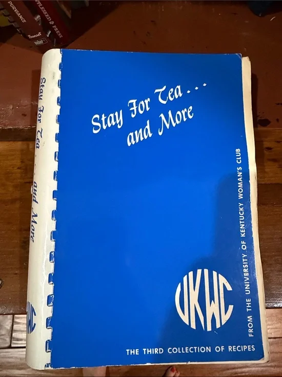 Stay For Tea and More Recipe Book - Blue Cover