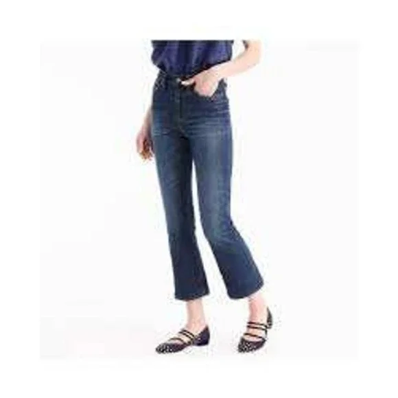 J.Crew Women's Billie Deni Boot Crop Dark Wash Jeans Size 31 Tall‎