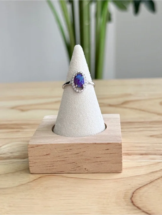 Ryze Party Oct Born to Shine Moonbeam Opal Ring Size 7 | .925 Sterling Silver