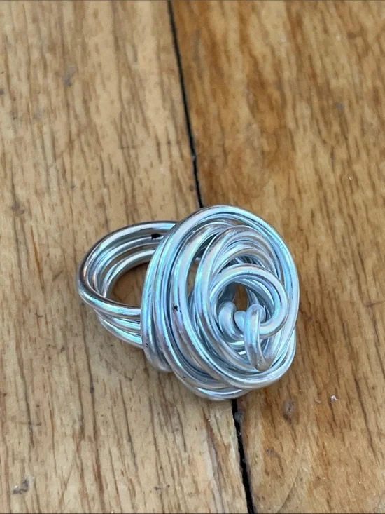 Silver Wire Knot Statement Ring - Unbranded pinky ring sz 4