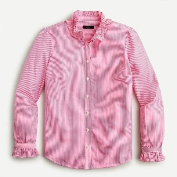 J. Crew Ruffleneck Classic Boy Fit button down shirt