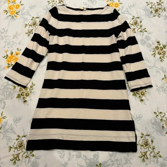 J. Crew Size M Striped 3/4 Sleeve Dress