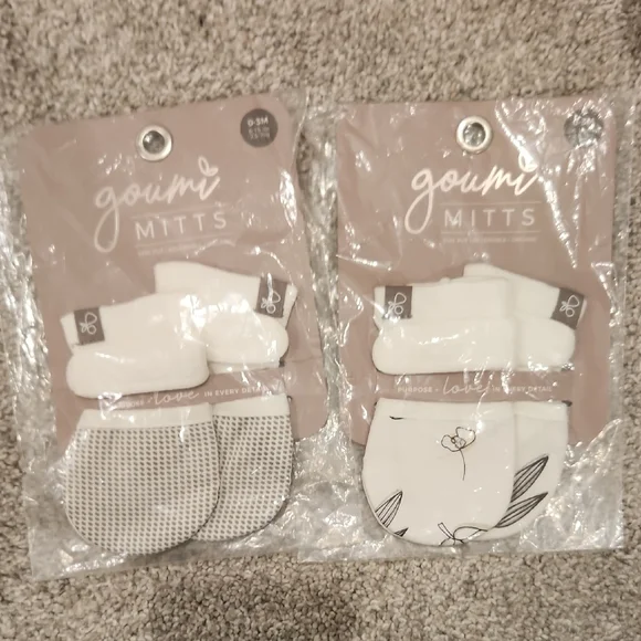 Goumi Kids Mittens - White and Gray