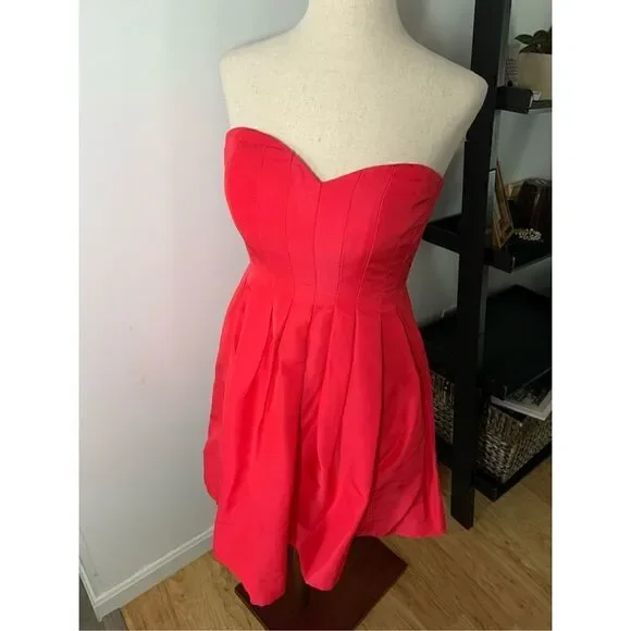 J crew strapless red dress size 2