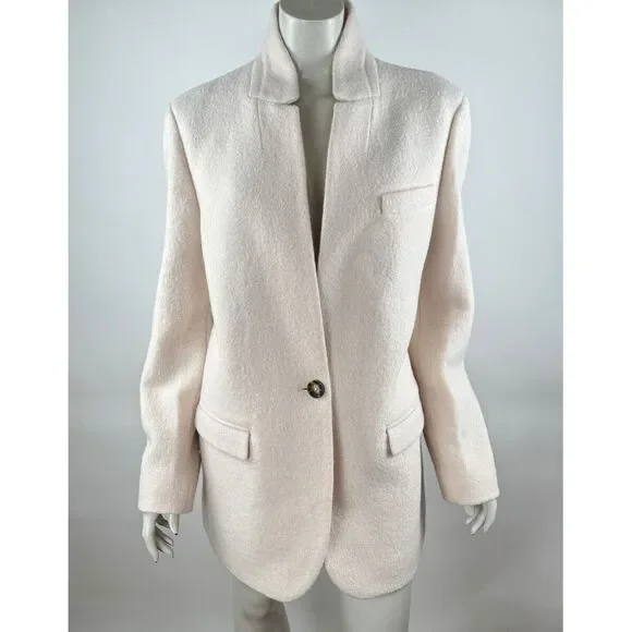 J Crew Leighton Blazer‎ Jacket Italian Boiled Wool Women 16 EUC Lined Button-up