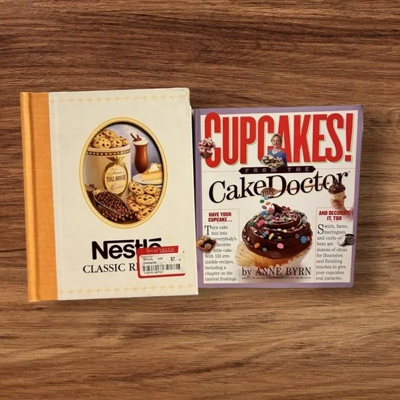 Lot of 2 Baking Cookbooks Cupcakes From The Cake Doctor Nestle Classic Recipes