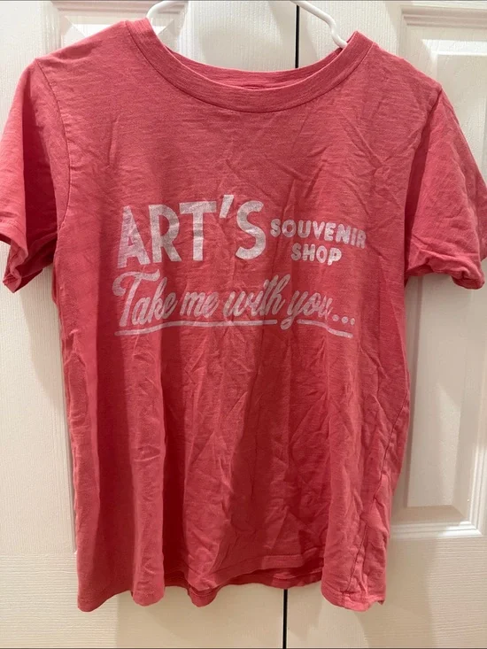 J. Crew Coral Red Short Sleeve Graphic Tee
