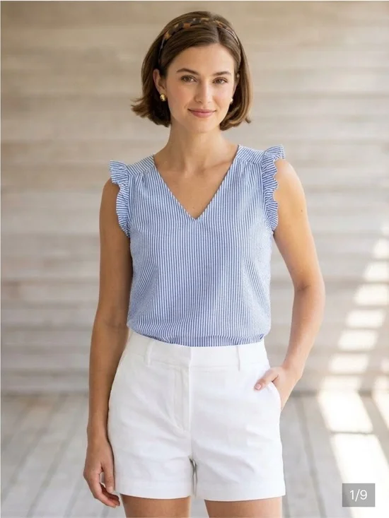 NWT J Crew pinstripe tank/shell size Petite  medium
