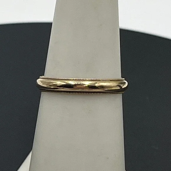 Golden Circle Vintage Estate 14k Yellow Gold Wedding Domed Band Ring SZ 7, 2.32g