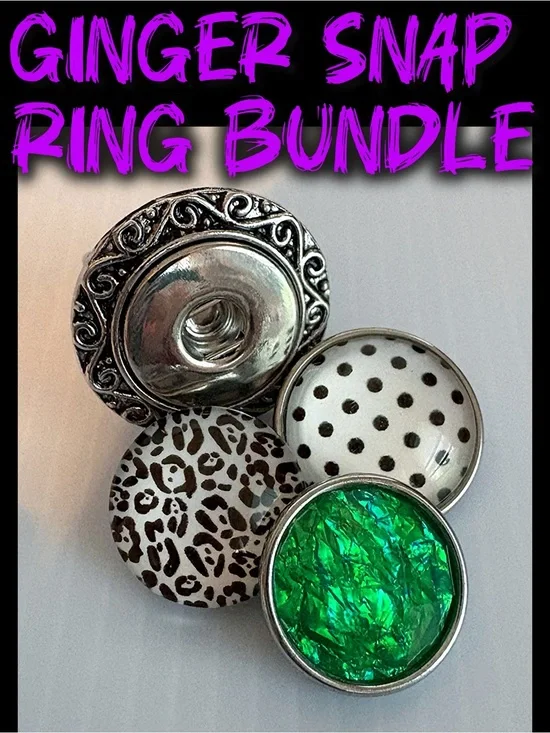 Ginger Snaps Adjustable Ring with 3 Snaps