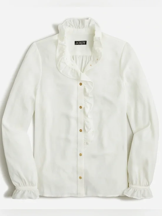 J. Crew Drapey cottage top white sheer size 18