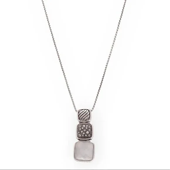 David Yurman Sterling Silver Chicklet Necklace