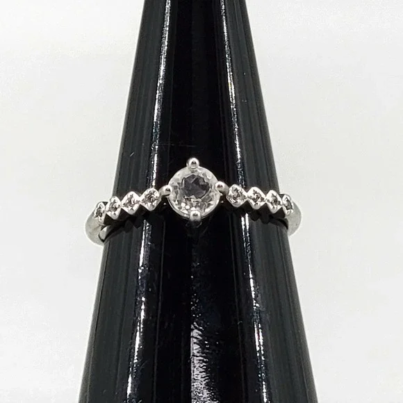 Sparkling Clear Quartz Crystal Gemstone Solitaire‎ Adjustable Ring