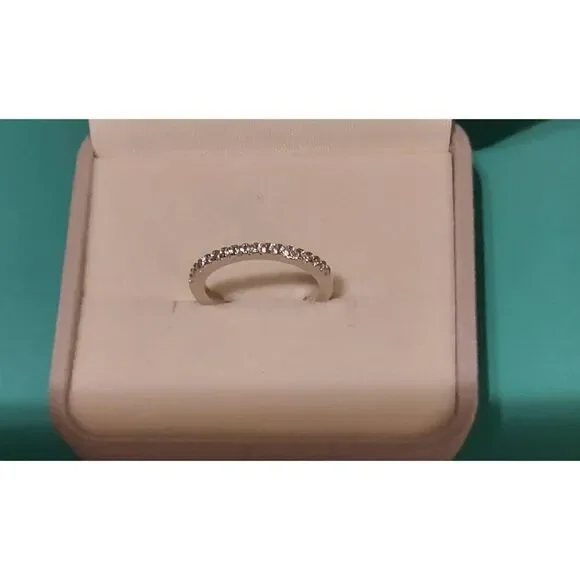 SALE~1CT. Round Cut Pave Set Genuine Moissanite Anniversary Band Ring Sz 8