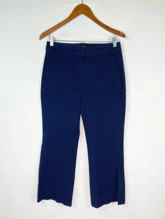 J.Crew Kelsey Flare Pants in Navy Size 6 High‎ Rise Stretch Ankle