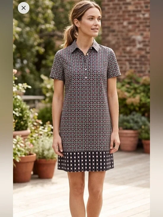 J.Crew Short Sleeve Geometric Square Shirt Dress 4
