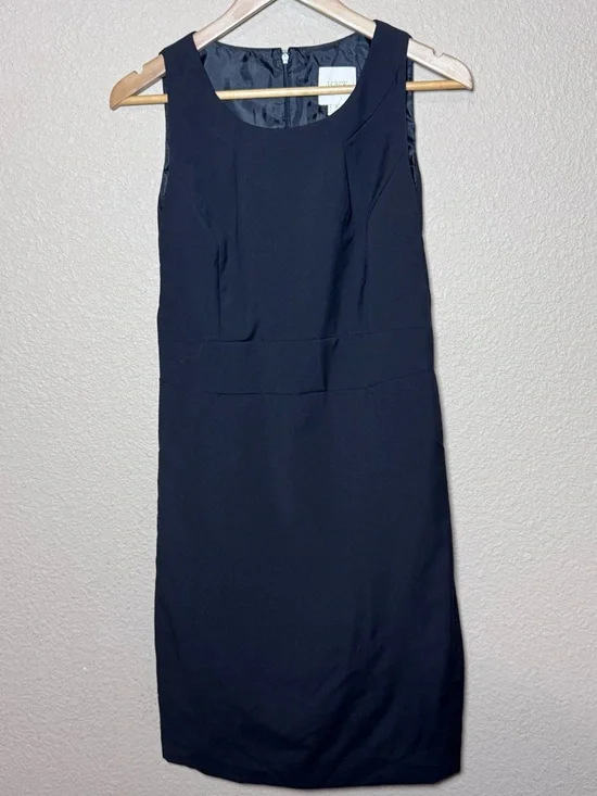J.Crew Suiting 100% Wool Sheath Dress Black Sleeveless Career Office Classic