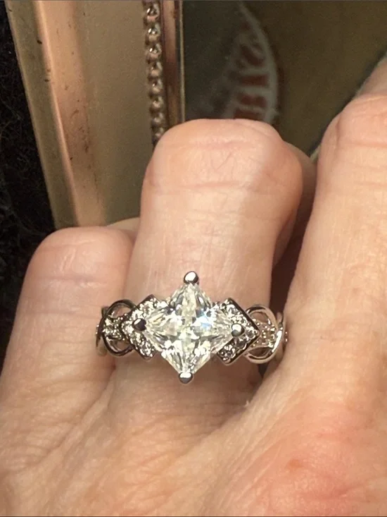 GRA CERTIFIED MOISSANITE DIAMOND 2 CT Silver baked ring new
