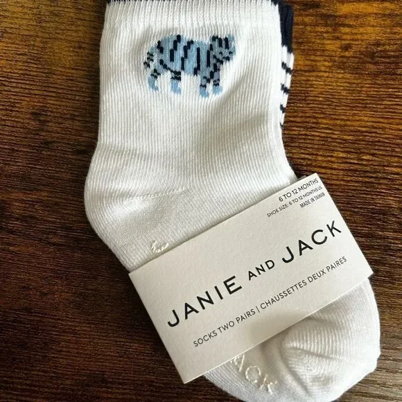 Janie and Jack Navy and White Striped Socks