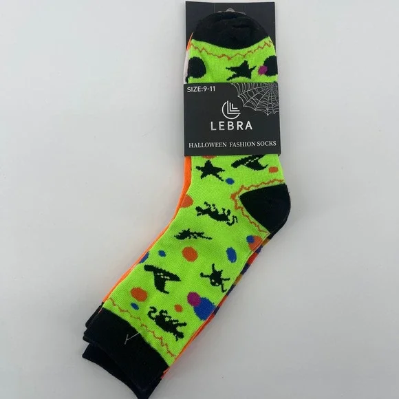 NEW LeBra Halloween Fashion Socks 3 Pair Pack Size 9-11‎ NEW Cotton Holiday