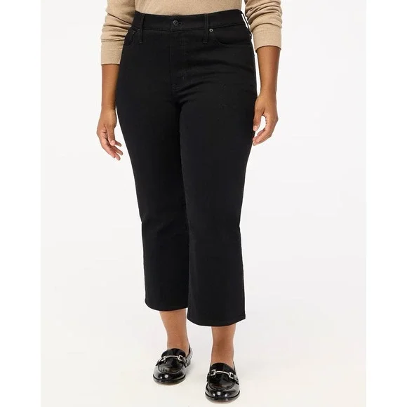 J Crew Flare Crop Jeans 30 Black NWT Bootcut All Day Stretch BT057‎ J.Crew