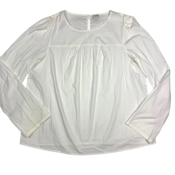 J. Crew Women's Cream Long Sleeve Blouse