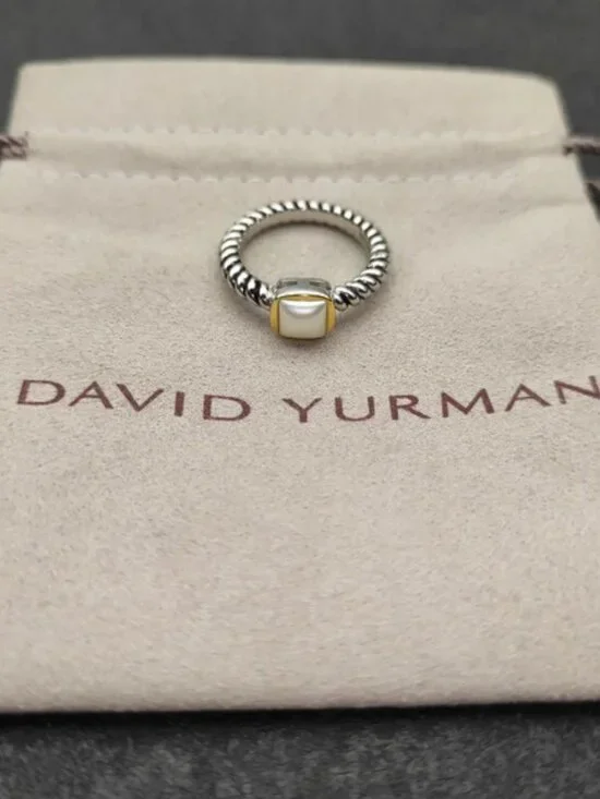 David Yurman Fat Square Pearl Ring