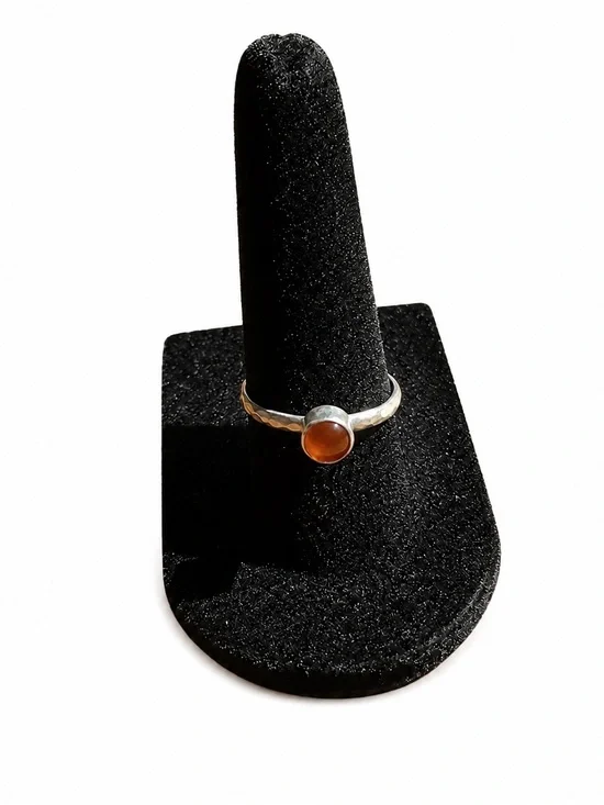 925 Faceted Carnelian Ring-NEW