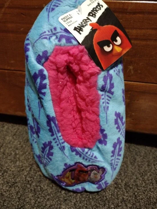 Angry Birds Fuzzy Babba Kids Slipper Socks Size S/M Shoe Size 8-13