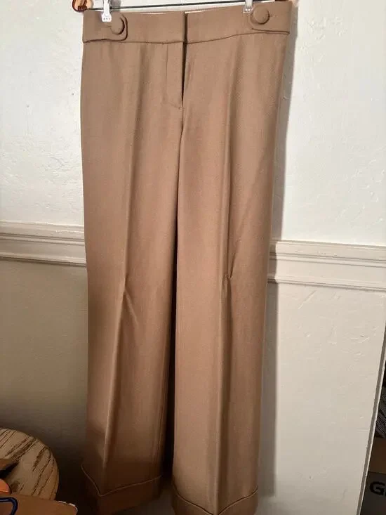 J.Crew Wool Wide Leg Trousers Women’s Size 6 Camel Favorite Fit