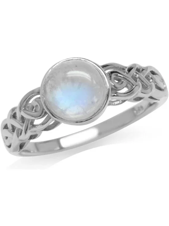 Elegant 7MM Round Gemstone Ring in White/Yellow Gold Plated 925 Sterling Silver