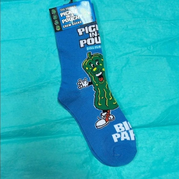Novelty Pickle in a Pouch Fun Socks ! Great stocking stuffer !