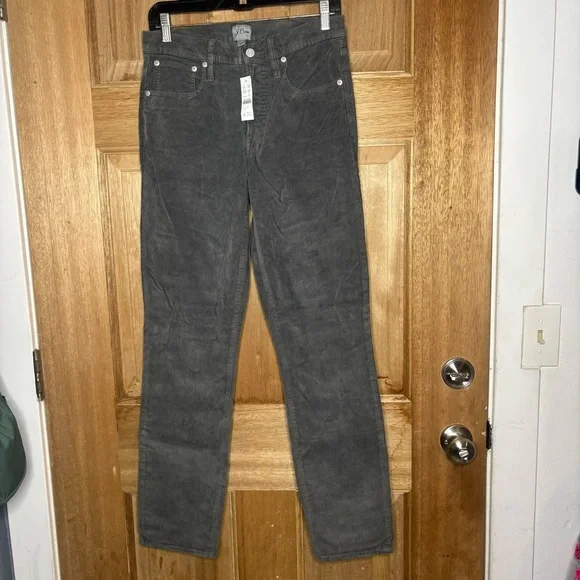 J. Crew women’s Gray Corduroy Straight Jeans size 28T