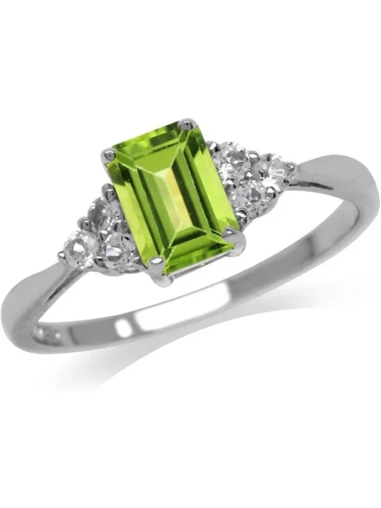 Elegant Octagon Birthstone Ring in White/Yellow Gold Plated 925 Sterling Silver